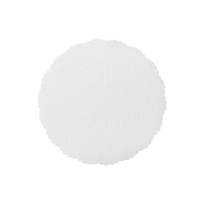 Kroko Plattenpapiere rund Ø 12cm, geprägt, weiss _1