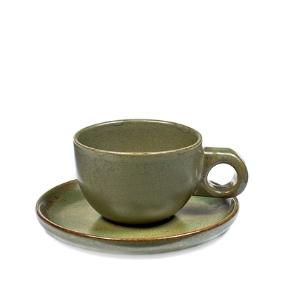 Sergio Herman, Cafe Lungo Obertasse mit Untertasse Camogreen, Tasse 13 cl, Unterteller Ø 13 cm_1