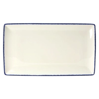 Blue Dapple Teller flach rechteckig,  33 x 19 cm 