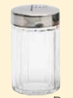 Pfefferstreuer Glas, Deckel 18/10, Ø 3.8 cm,  H: 7 cm_1