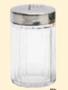 Pfefferstreuer Glas, Deckel 18/10, Ø 3.8 cm,  H: 7 cm