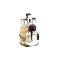 Pro Menage Öl/Essig, Salz/Pfeffer, Edelstahl matt, 12.5 x 11 cm, H: 19 cm