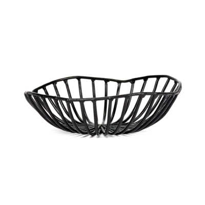 Brot-/Früchte-Korb Catu schwarz, Ø 15 cm aus silkonisiertem Metall_1