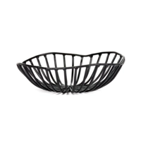 Brot-/Früchte-Korb Catu schwarz, Ø 15 cm aus silkonisiertem Metall