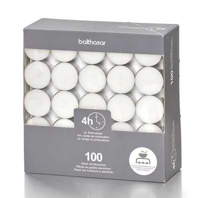 Rechaudkerzen Hotel mit Blechhülsen, Ø 3.8 cm, H: 1.5 cm, Brenndauer ca. 4 h_1