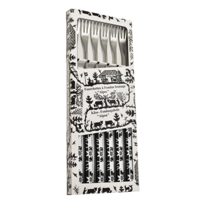 Käsefondue-Gabeln Alpes, ABS Griff mit Dekor _2