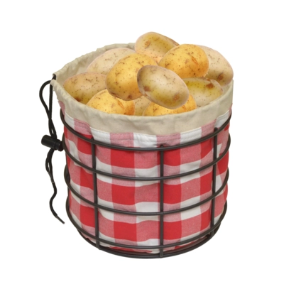 Karo Kartoffelsack im Korb CNS schwarz, 19 x 21 cm _2