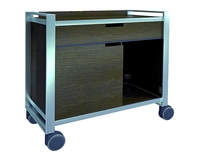 Servicestation wetterfest, 112 x 53.5 x 107 cm wenge, 4 Lenkrollen 12.5 cm Ø, 2 mit Bremse