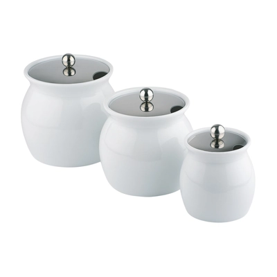 Salatsaucen-Topf Porzellan, CNS Deckel, 0.8l _1