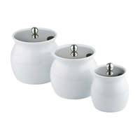 Salatsaucen-Topf Porzellan, CNS Deckel, 0.8l 