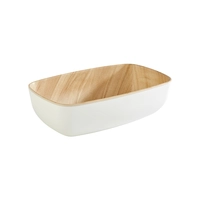 Melamin Schale weiss, Holzoptik 17.6 x 10.8 cm Frida, 50 cl, GN 1/9 