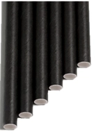 Papier Trinkhalm gerade, schwarz, 6 x 200 mm 3-fach gewickelt, ca. 1.5 Stunden Nutzdauer_1