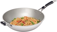 Wok Induktionspfanne, 6l, Ø 36 cm, H: 11 cm Rundboden, gewölbter Boden Ø 26 cm, inkl. Deckel_1