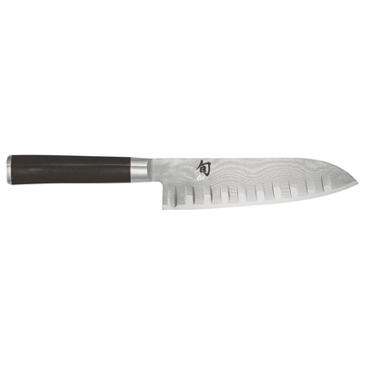Shun Serie Damaststahl Santoku mit Kullenschliff Klingenlänge 16.5cm_1