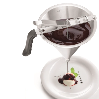 Dosier-Trichter CNS 1.5l, mit 3 Tüllen 2, 4, 6mm inkl. Ständer und Auffangschale_2