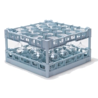 Gläserkorb 50x50cm grau, 20 Unterteilungen, 99 mm H: 230mm, zu Gabrielglas