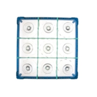 Gläserkorb 50x50cm blau, 9 Einteilungen grün 150x150 mm, H: 230-280mm_1