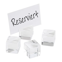 Kartenhalter, 4er Set, je 3 x 3 cm, H: 3 cm Acryl_1
