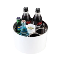 Konferenzkühler, 23 cm Ø, H: 15 cm, weiss Kunststoff SAN, Edelstahl