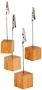 Kartenhalter, 4er Set, 2.5 x 2.5 cm, H 12 cm Holz