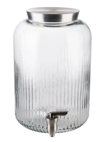 Getränkespender, Ø 20 cm, H: 30.5 cm, 7l Glas, Edelstahl_1