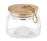 Vorratsglas Woody , 14 x 14 cm H: 11 cm Glas, Kiefernholz, Silikon    _1